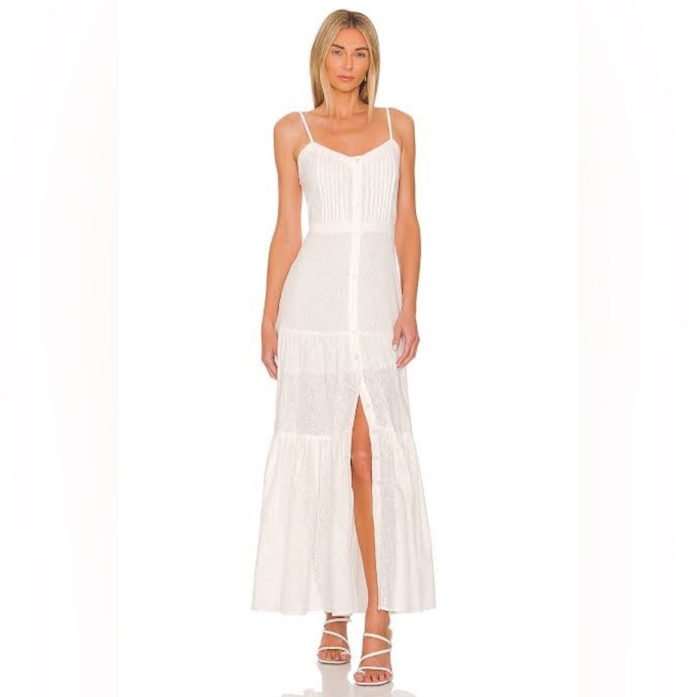 Veronica Beard Cotton Eyelet Embroidered Pleated Maxi Dress Extra Large XL- SALE